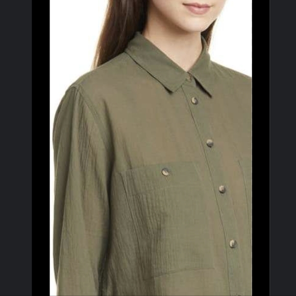 Club Monaco Marnee button down shirt oversize gauzy cotton - Picture 6 of 6